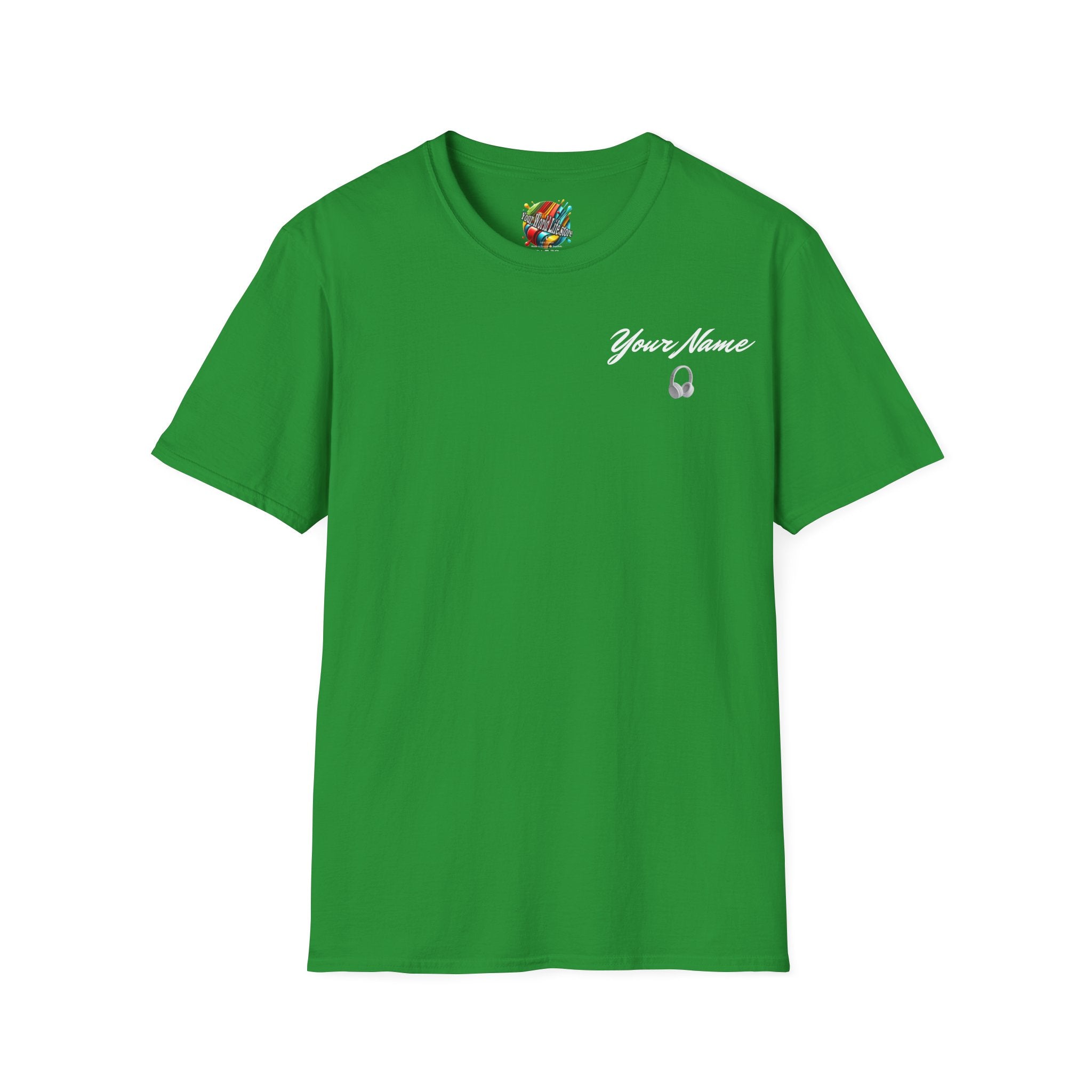 "DJ VAMP" 🎧Personalized Logo Tee – Bold, Loud, and Made to Move - QR